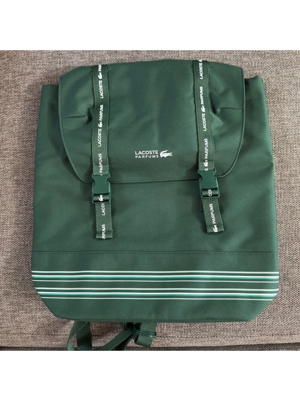 Lacoste Parfums Men's Drawstring Backpack Green Authentic New - Picture 4 of 15